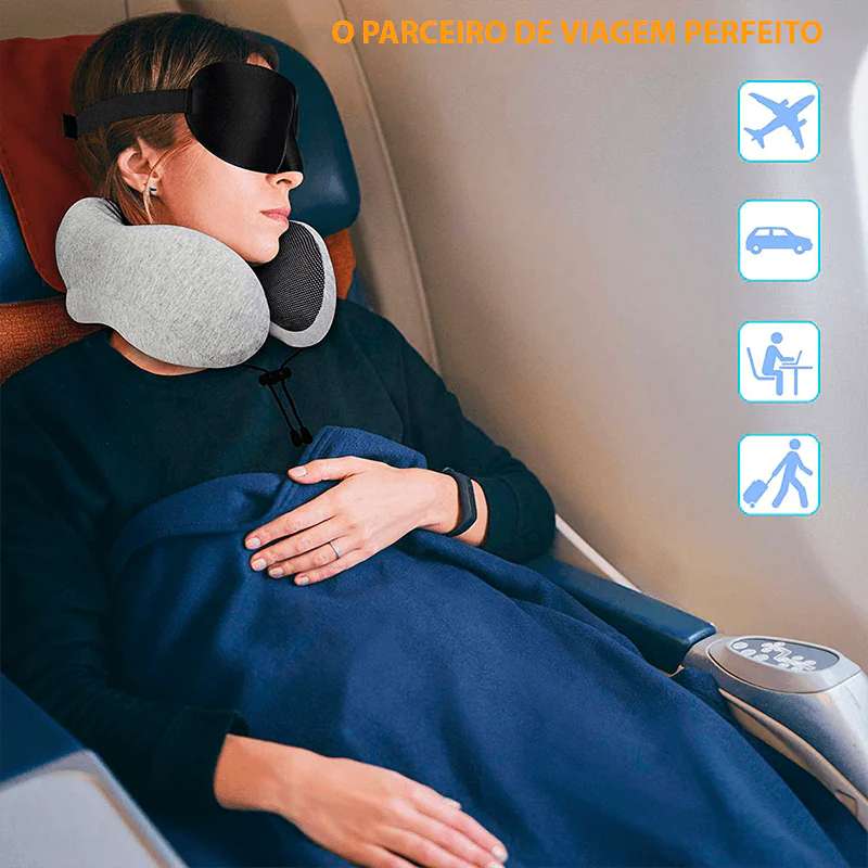 Orthopedic Neck Massaging Pillow For Travel With Eye Mask And Ear Protector